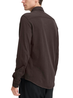 Casual Friday Arkan Soft Touch Cotton Long Sleeve Collar Shirt - view 2, Demitasse Melange