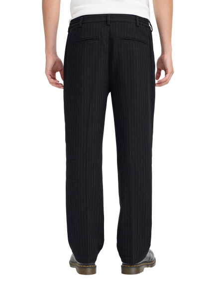 Casual Friday Pierce Relaxed Fit Pinstripe Trousers, Dark Navy - view 2, Dark Navy