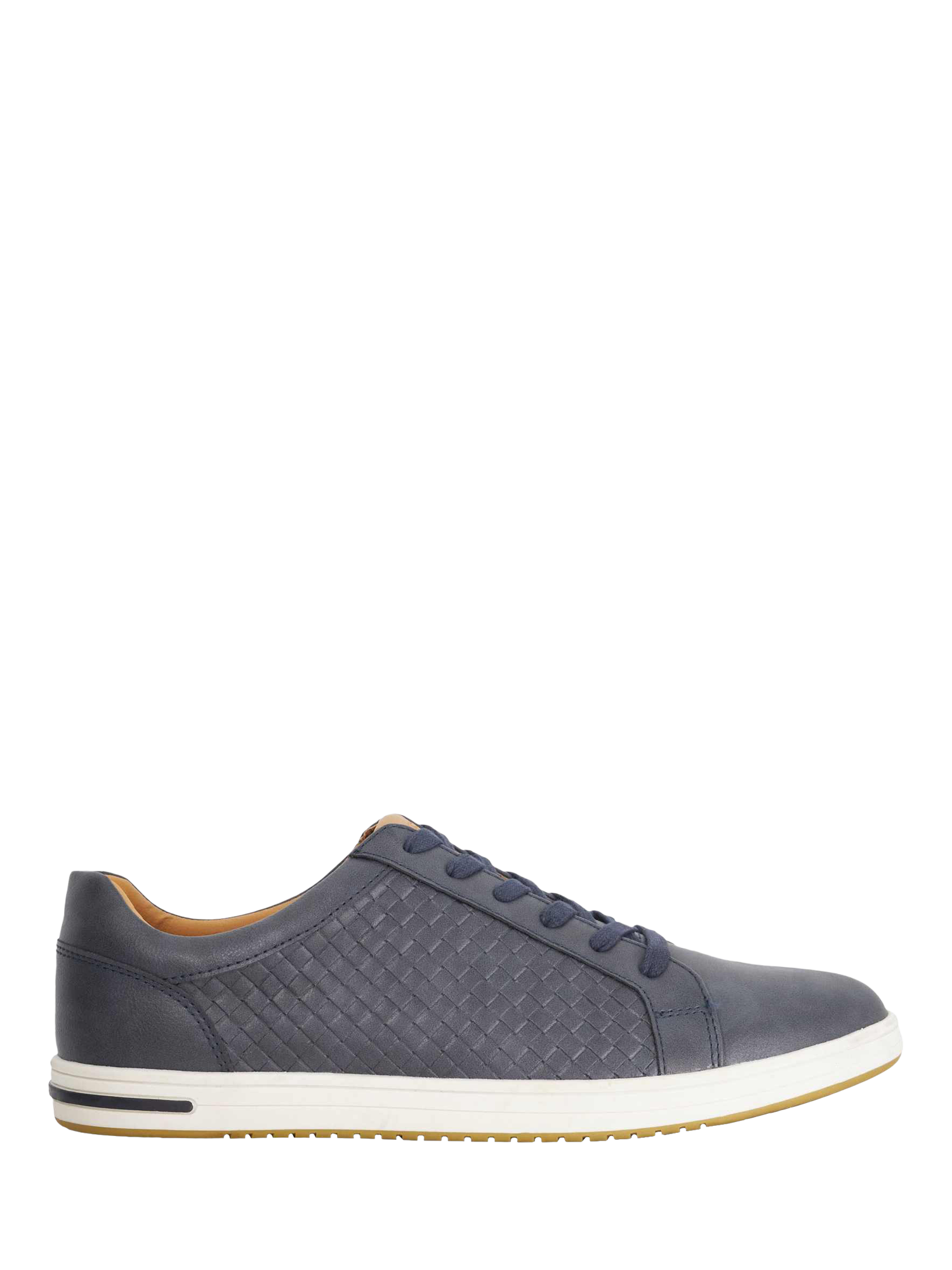 Product image 1 of 6, which shows Dune London Tezzy Weave Wide Fit Trainers, Navy, EU40