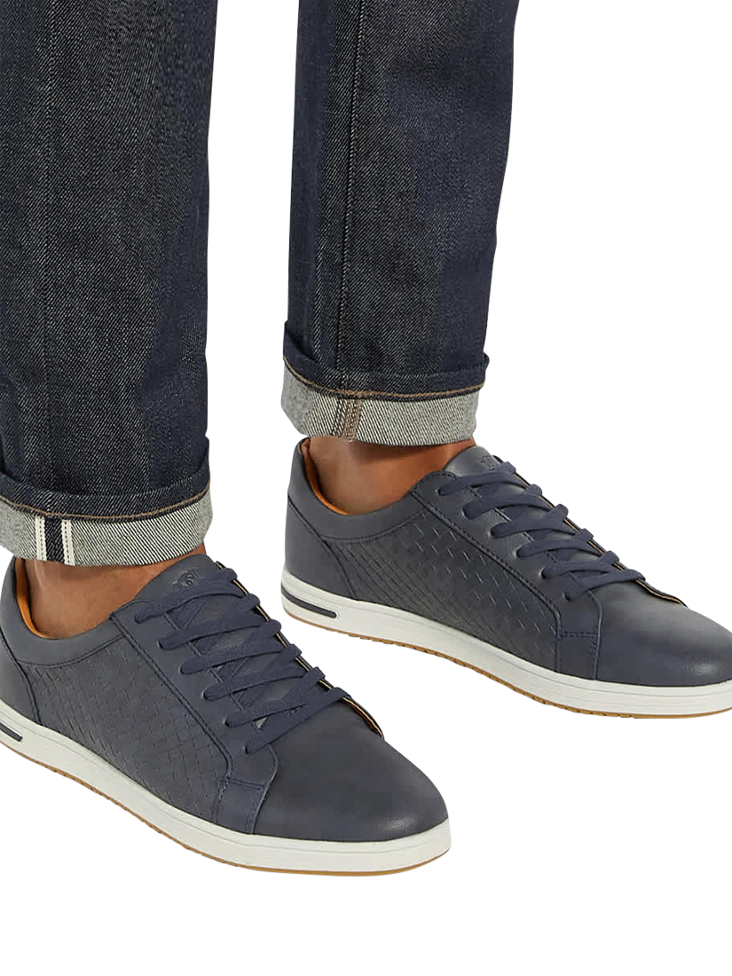 Product image 2 of 6, which shows Dune London Tezzy Weave Wide Fit Trainers, Navy, EU40