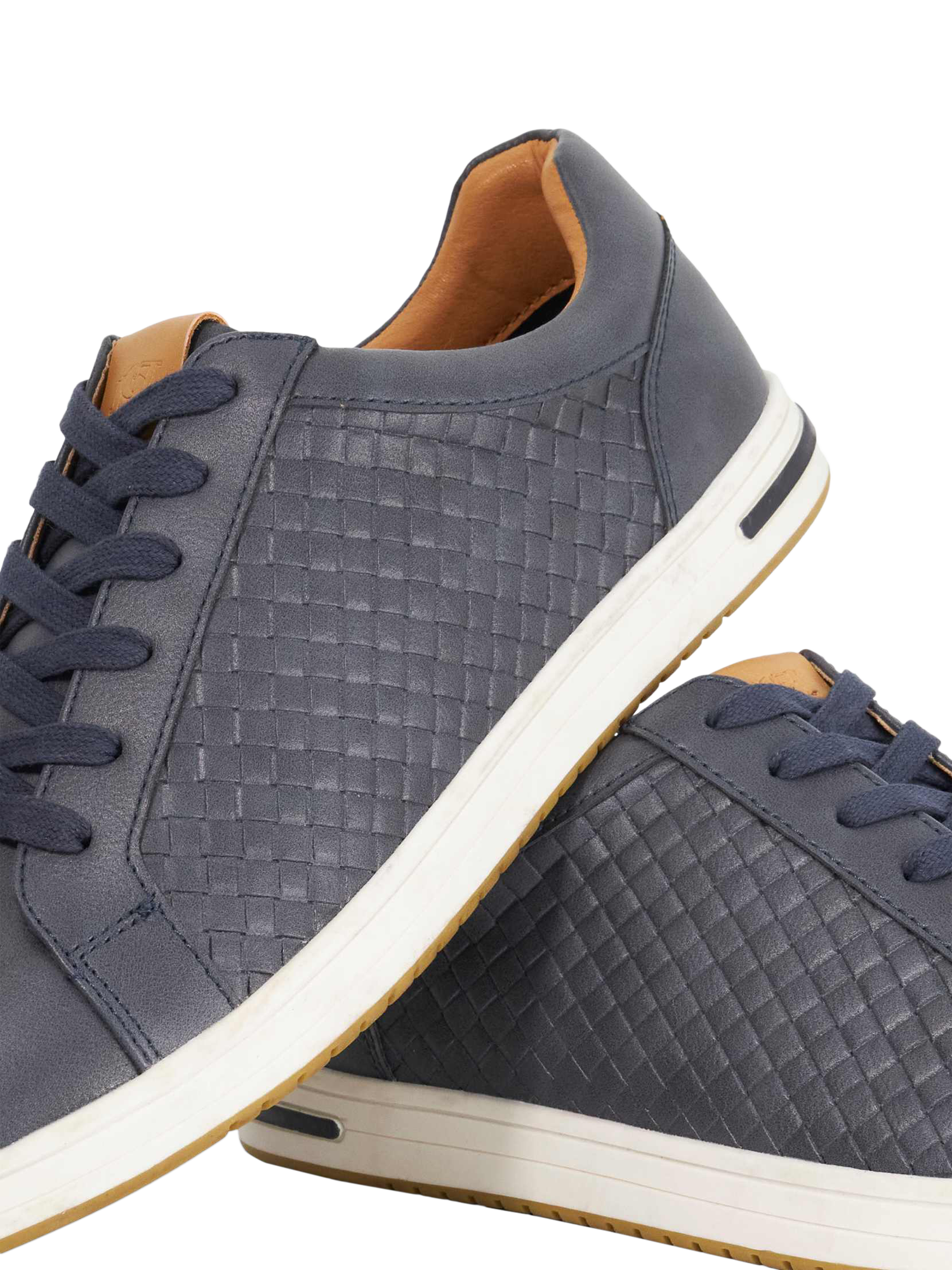 Product image 6 of 6, which shows Dune London Tezzy Weave Wide Fit Trainers, Navy, EU40