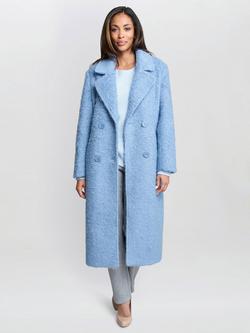 Gina Bacconi Textured Wool Blend Coat, Blue, Blue