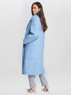 Gina Bacconi Textured Wool Blend Coat, Blue - view 2, Blue