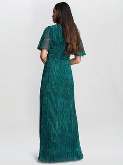 Gina Bacconi Liz Metallic Knit Maxi Dress, Jade - view 2, Jade