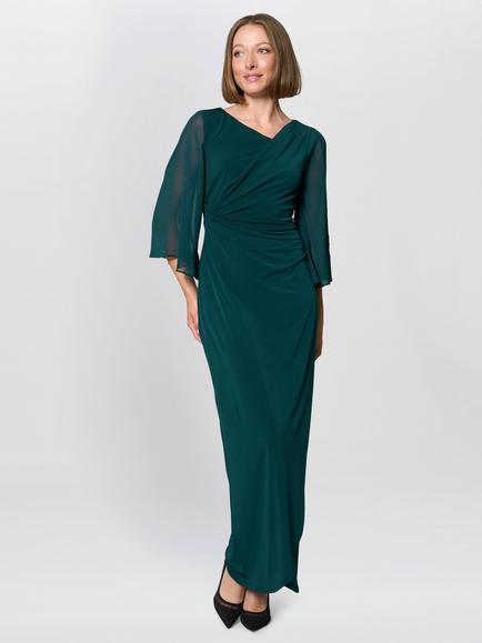 Gina Bacconi Donatella Chiffon Sleeve Maxi Dress, Green, Green