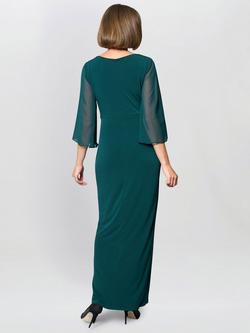 Gina Bacconi Donatella Chiffon Sleeve Maxi Dress, Green - view 2, Green
