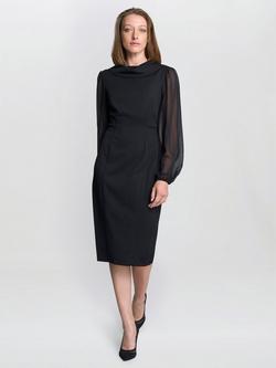 Gina Bacconi Gabby Structured Midi Dress, Black, Black