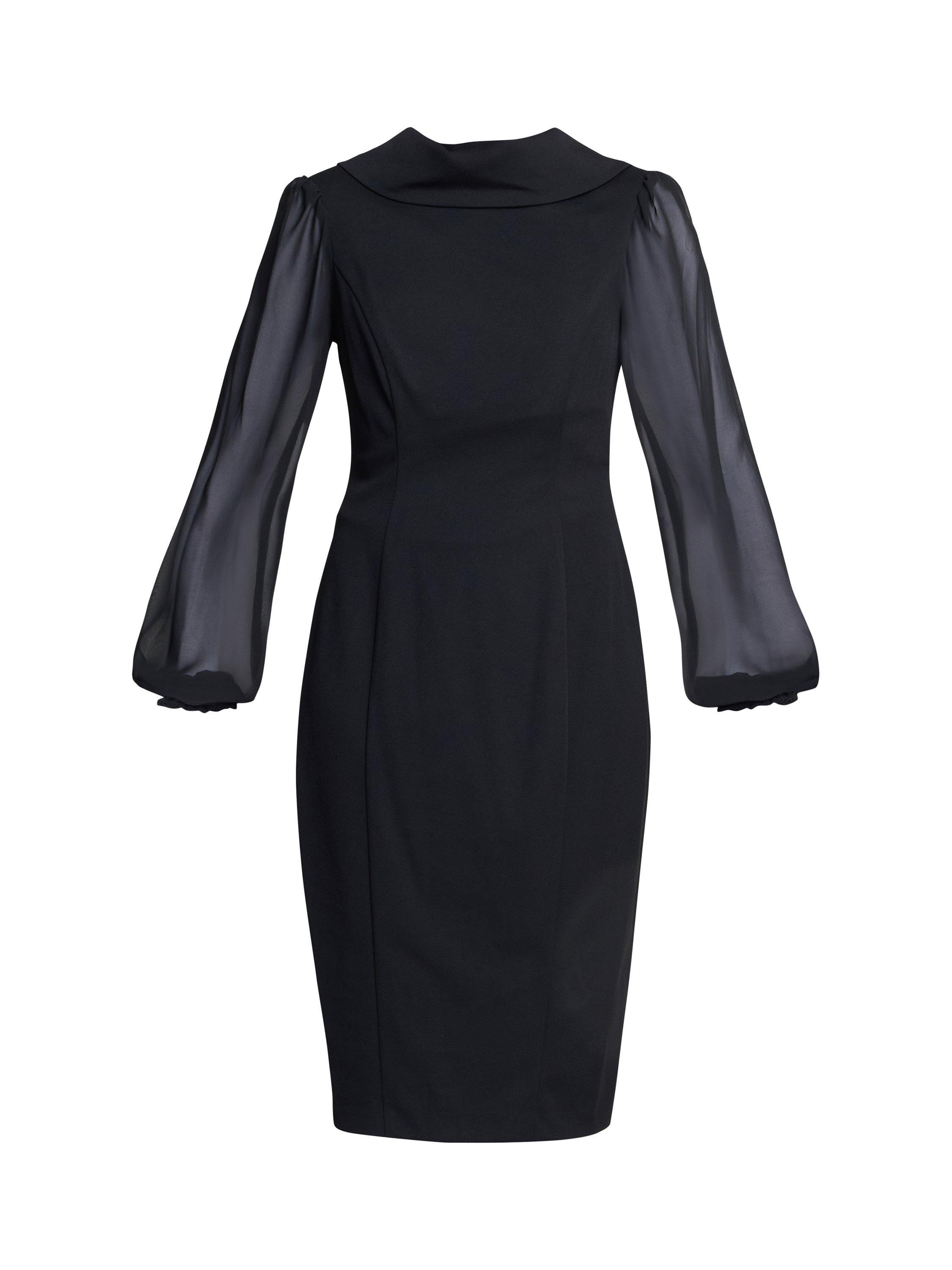 Product image 4 of 6, which shows Gina Bacconi Gabby Structured Midi Dress, Black, 8