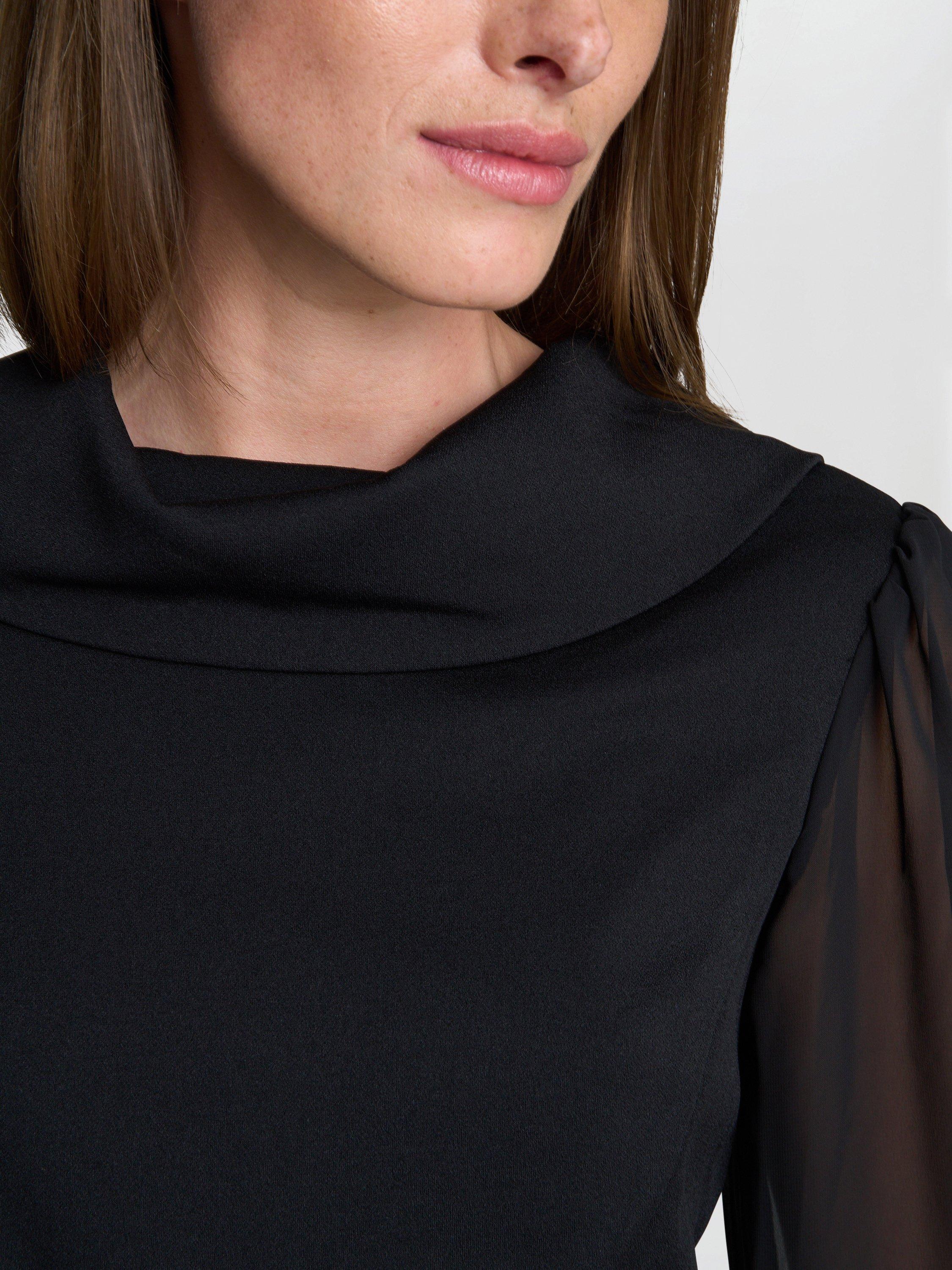 Product image 5 of 6, which shows Gina Bacconi Gabby Structured Midi Dress, Black, 8