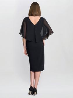 Gina Bacconi Glennis Chiffon Overlay Dress, Black - view 2, Black