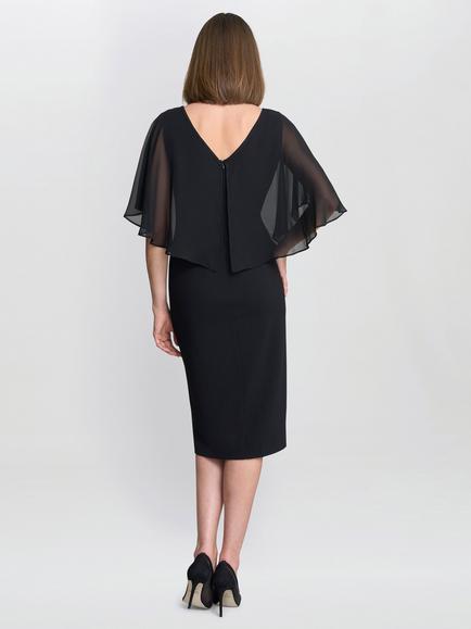 Gina Bacconi Glennis Chiffon Overlay Dress, Black - view 2, Black