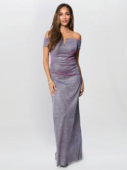 Gina Bacconi Katie Off Shoulder Maxi Dress, Black/Pink, Black/Pink