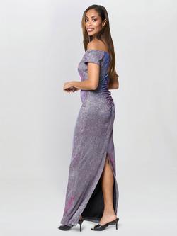 Gina Bacconi Katie Off Shoulder Maxi Dress, Black/Pink - view 2, Black/Pink