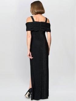Gina Bacconi Metallic Sleeveless Bardot Neck Maxi Dress - view 2, Black
