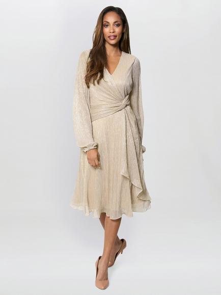 Gina Bacconi Stevie Dress, Light Gold, Light Gold