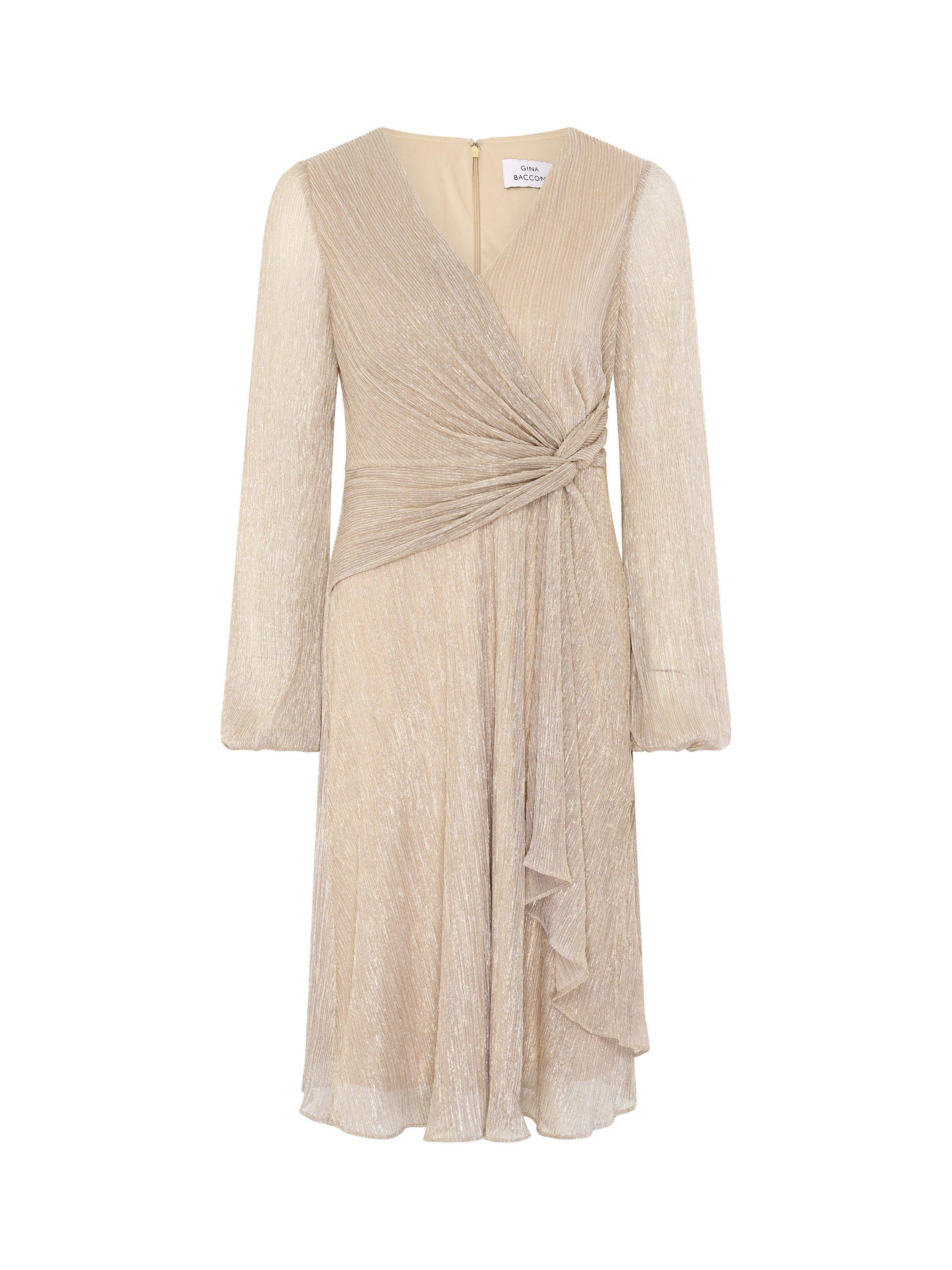 Product image 4 of 5, which shows Gina Bacconi Stevie Dress, Light Gold, 8