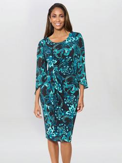 Gina Bacconi Jersey Dress, Black/Blue, Black / Blue