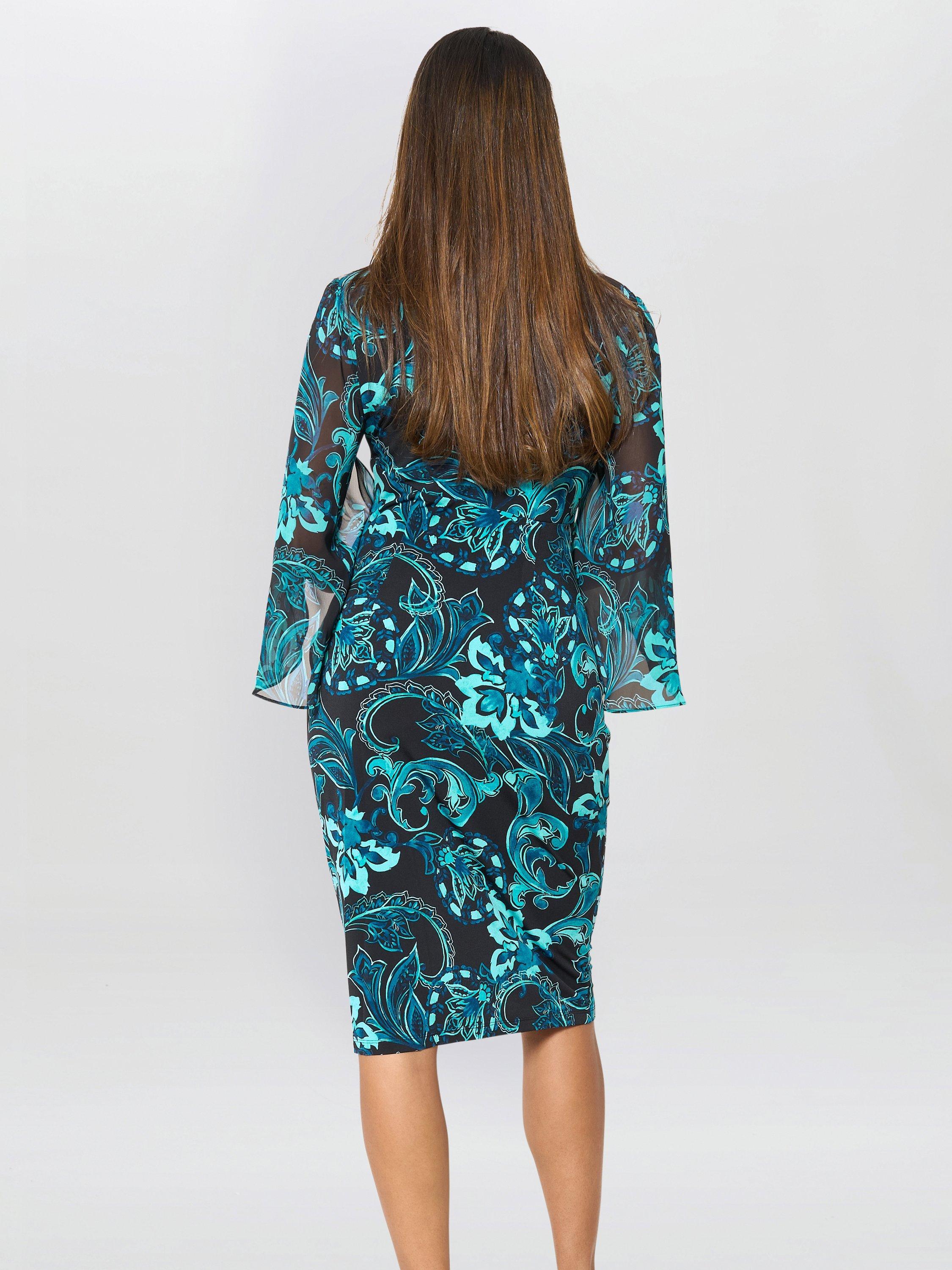 Product image 2 of 6, which shows Gina Bacconi Jersey Dress, Black / Blue, 8