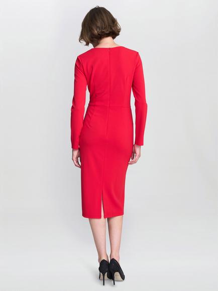 Gina Bacconi Belle Dress, Red - view 2, Red