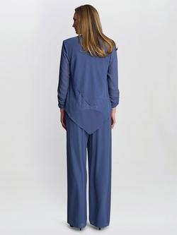 Gina Bacconi Sleeveless Wide Leg Jumpsuit - view 2, Wedgewood