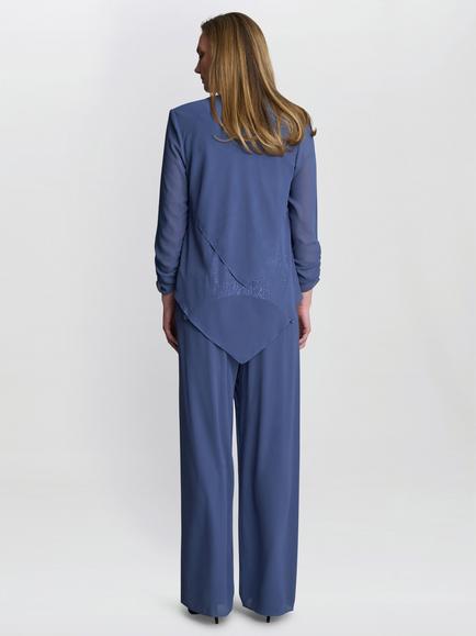 Gina Bacconi Sleeveless Wide Leg Jumpsuit - view 2, Wedgewood