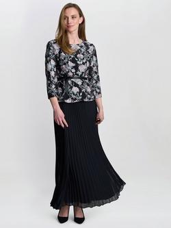 Gina Bacconi  Annie Pleated Maxi Skirt, Black, Black