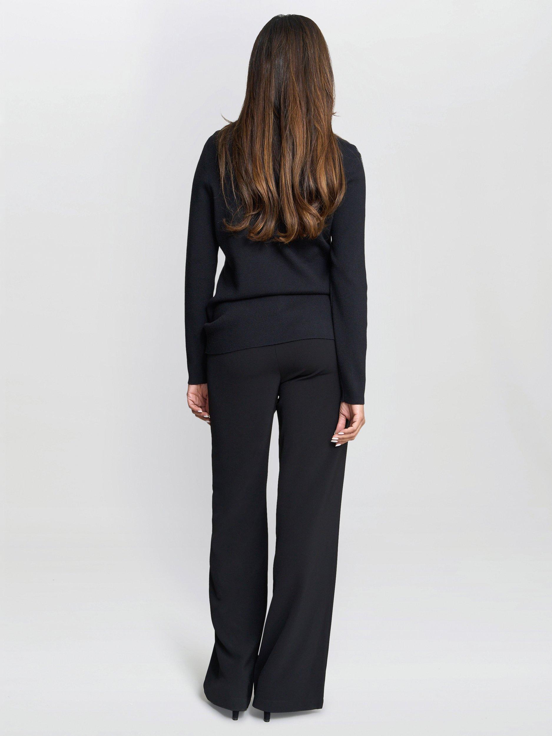 Product image 2 of 6, which shows Gina Bacconi Georgie Knit Jumper, Black, S