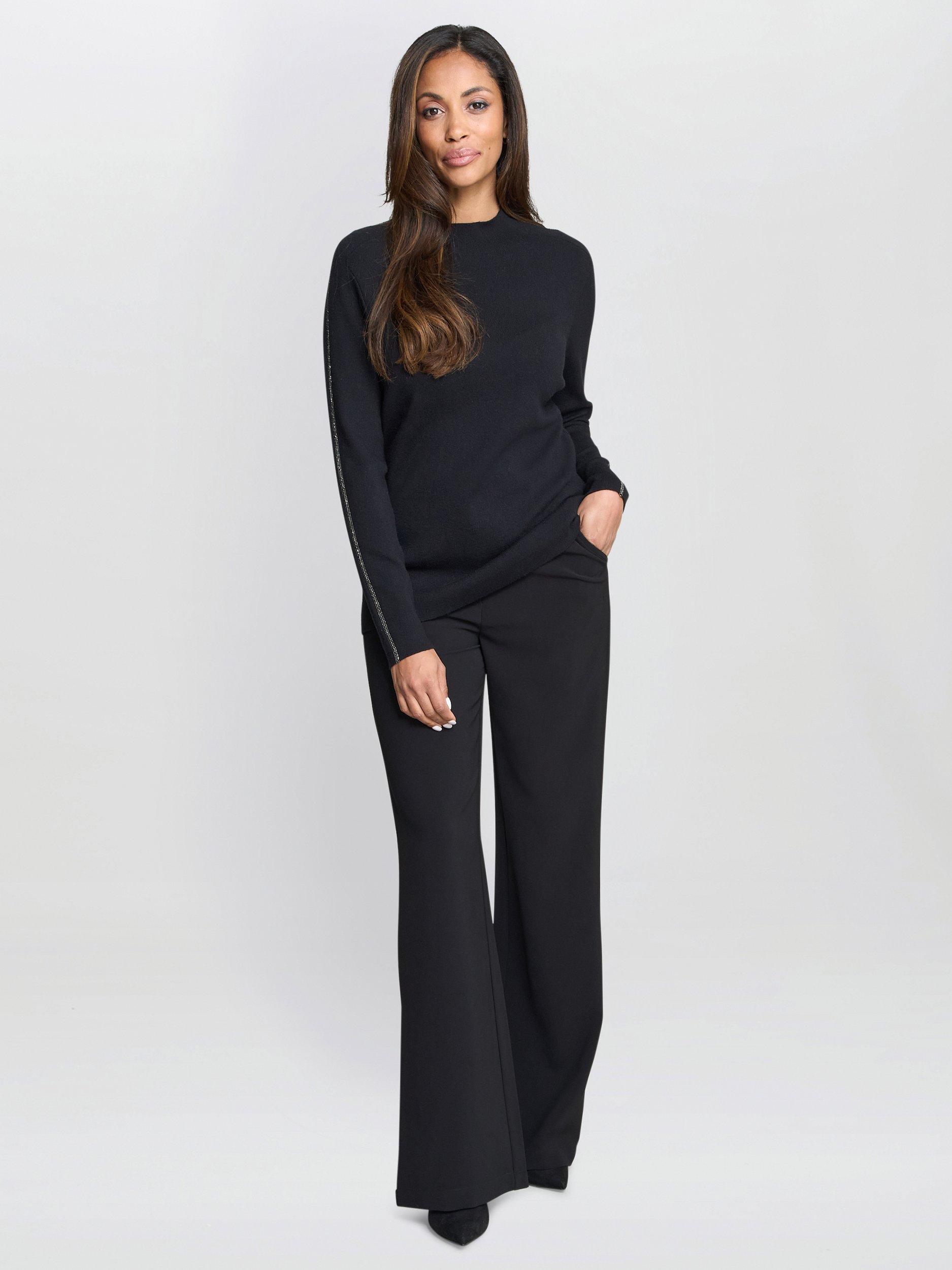 Product image 6 of 6, which shows Gina Bacconi Georgie Knit Jumper, Black, S