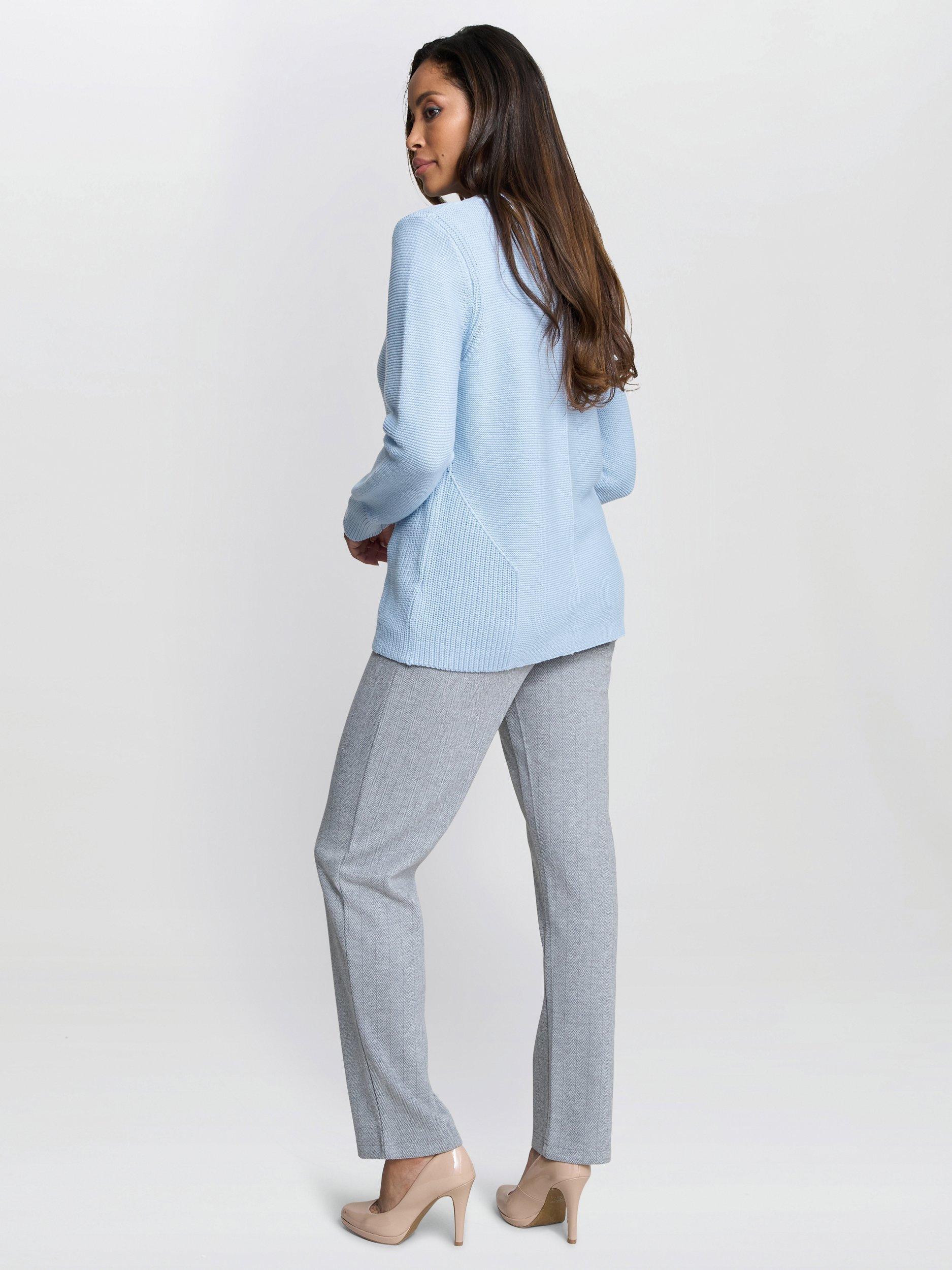 Product image 2 of 6, which shows Gina Bacconi Ribbed Jumper, Sky, S