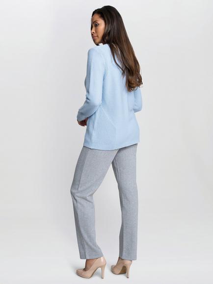 Gina Bacconi Ribbed Jumper, Sky - view 2, Sky
