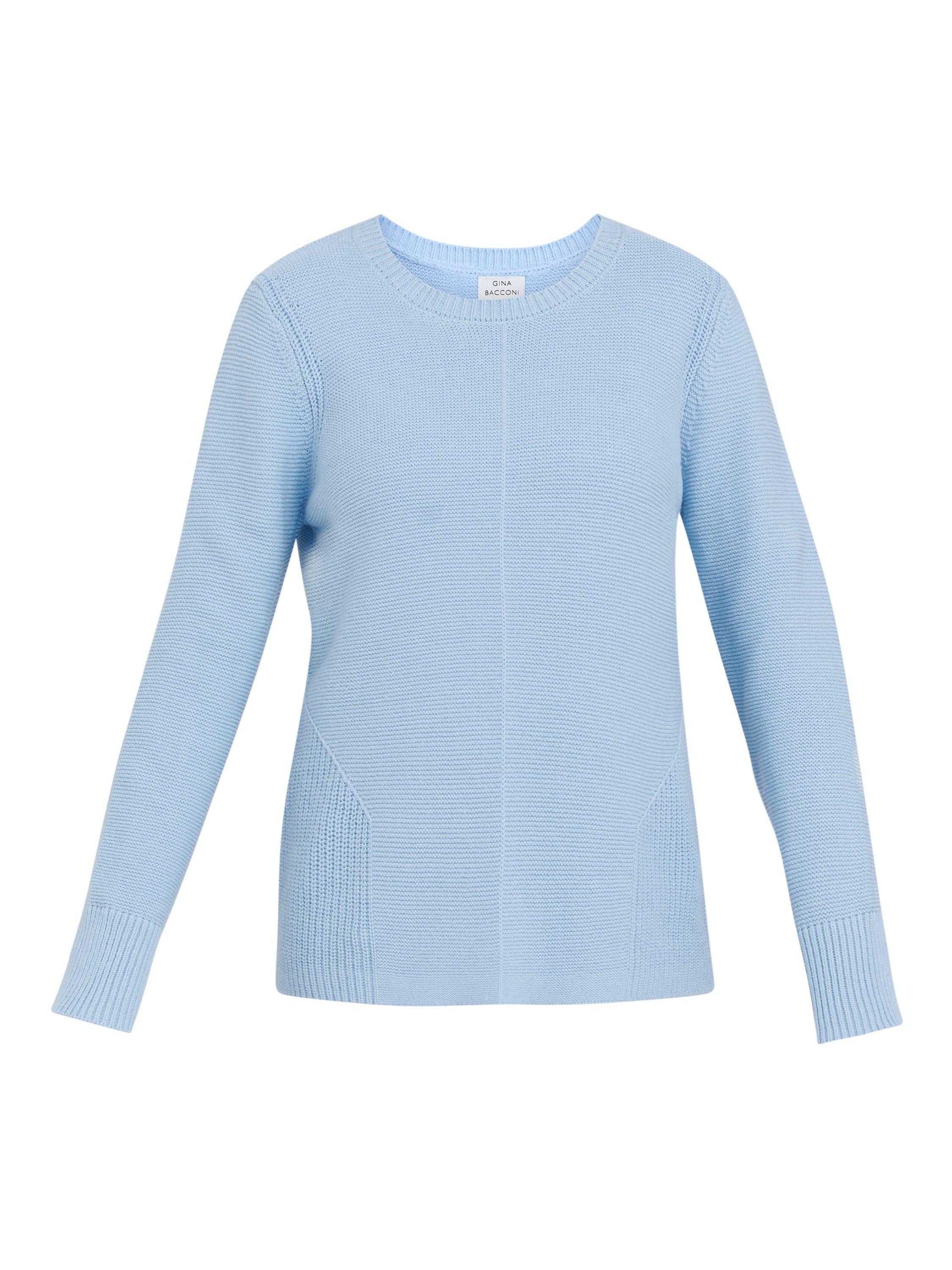 Product image 4 of 6, which shows Gina Bacconi Ribbed Jumper, Sky, S