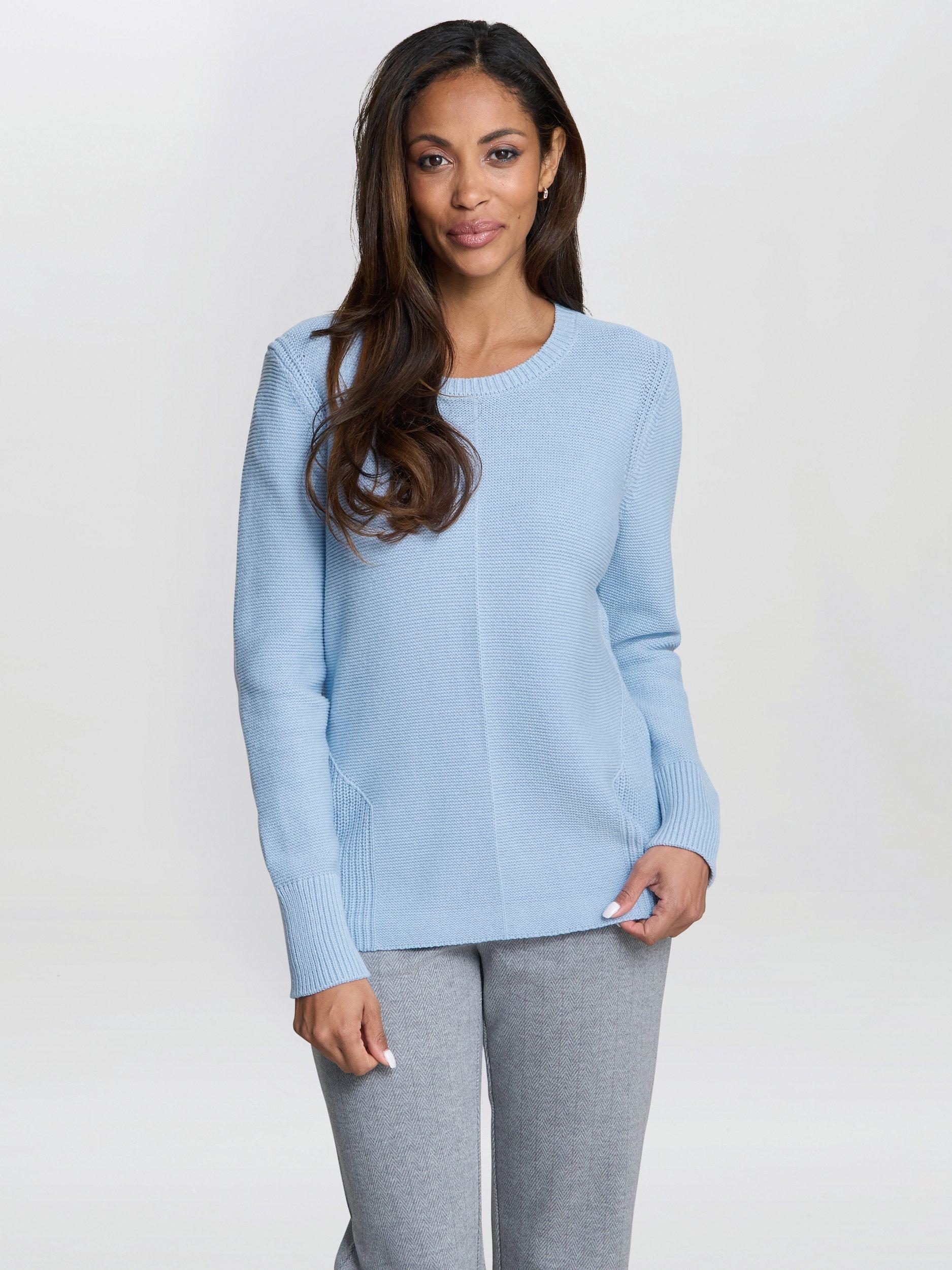 Product image 6 of 6, which shows Gina Bacconi Ribbed Jumper, Sky, S
