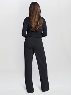 Gina Bacconi Alexia Tailored Wide Leg Trousers, Black - view 2, Black