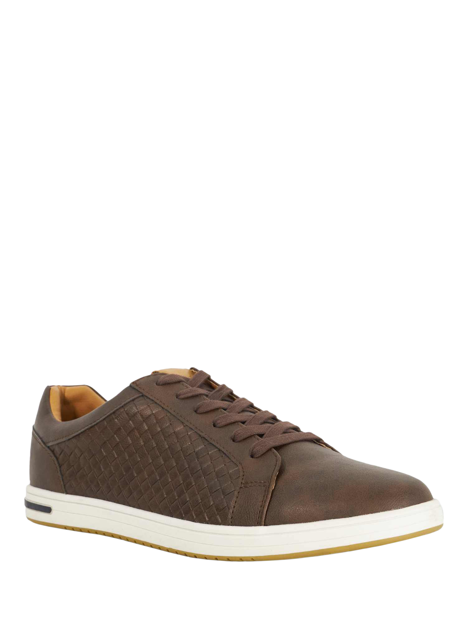 Product image 3 of 6, which shows Dune London Tezzy Weave Wide Fit Trainers, Brown, EU40