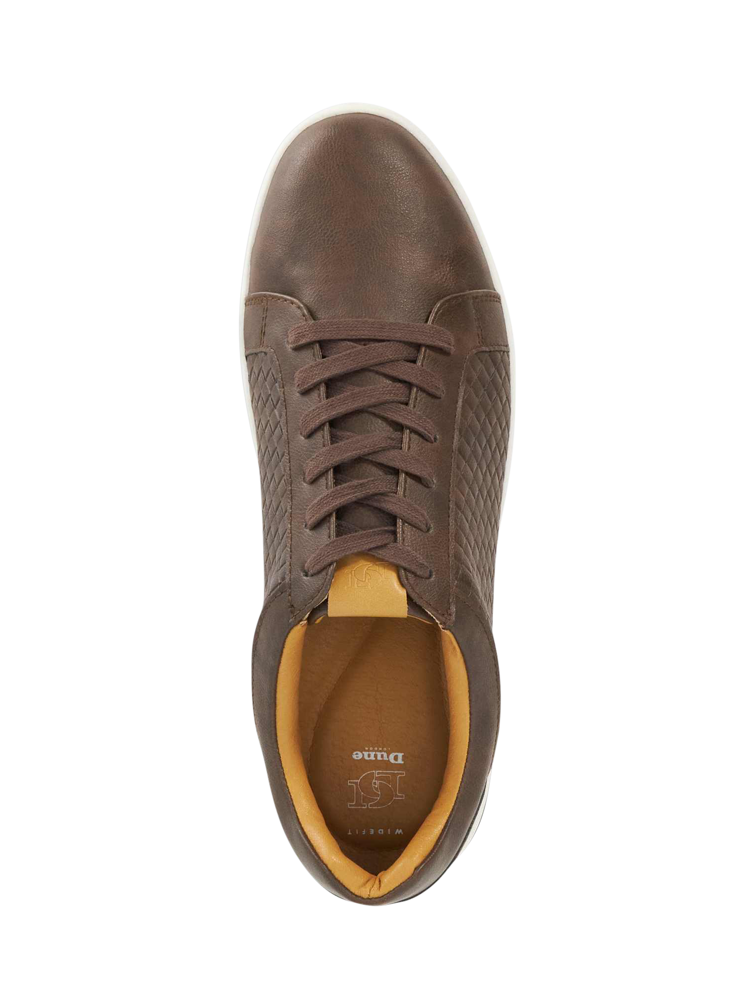 Product image 5 of 6, which shows Dune London Tezzy Weave Wide Fit Trainers, Brown, EU40