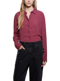 SISLEY Oversized Buttoned Shirt, Bordeaux