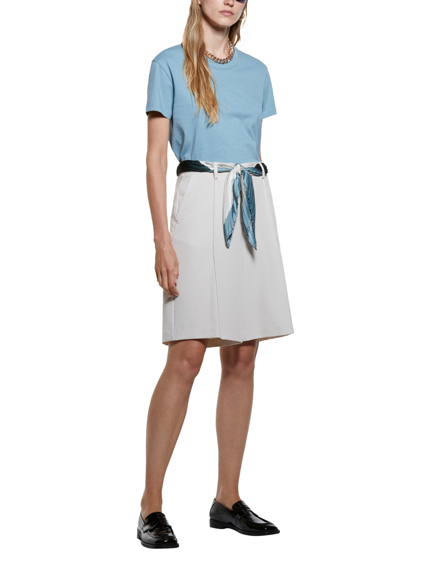 Product image 3 of 3, which shows SISLEY Boxy Fit T-Shirt, Turquoise, M