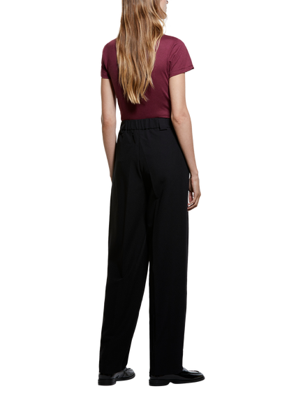 SISLEY Crew Neck Cotton Blend T-Shirt - view 2, Bordeaux