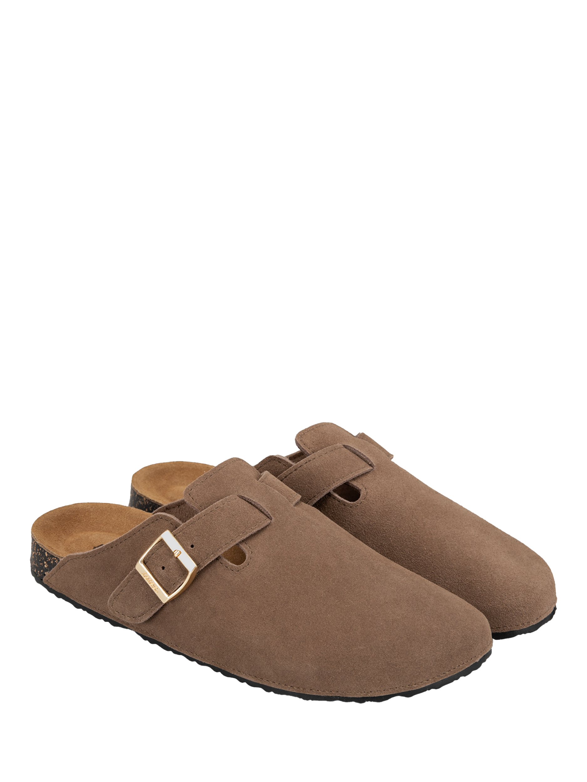 Product image 3 of 6, which shows totes Women's Suede Clogs, Light Brown, 4