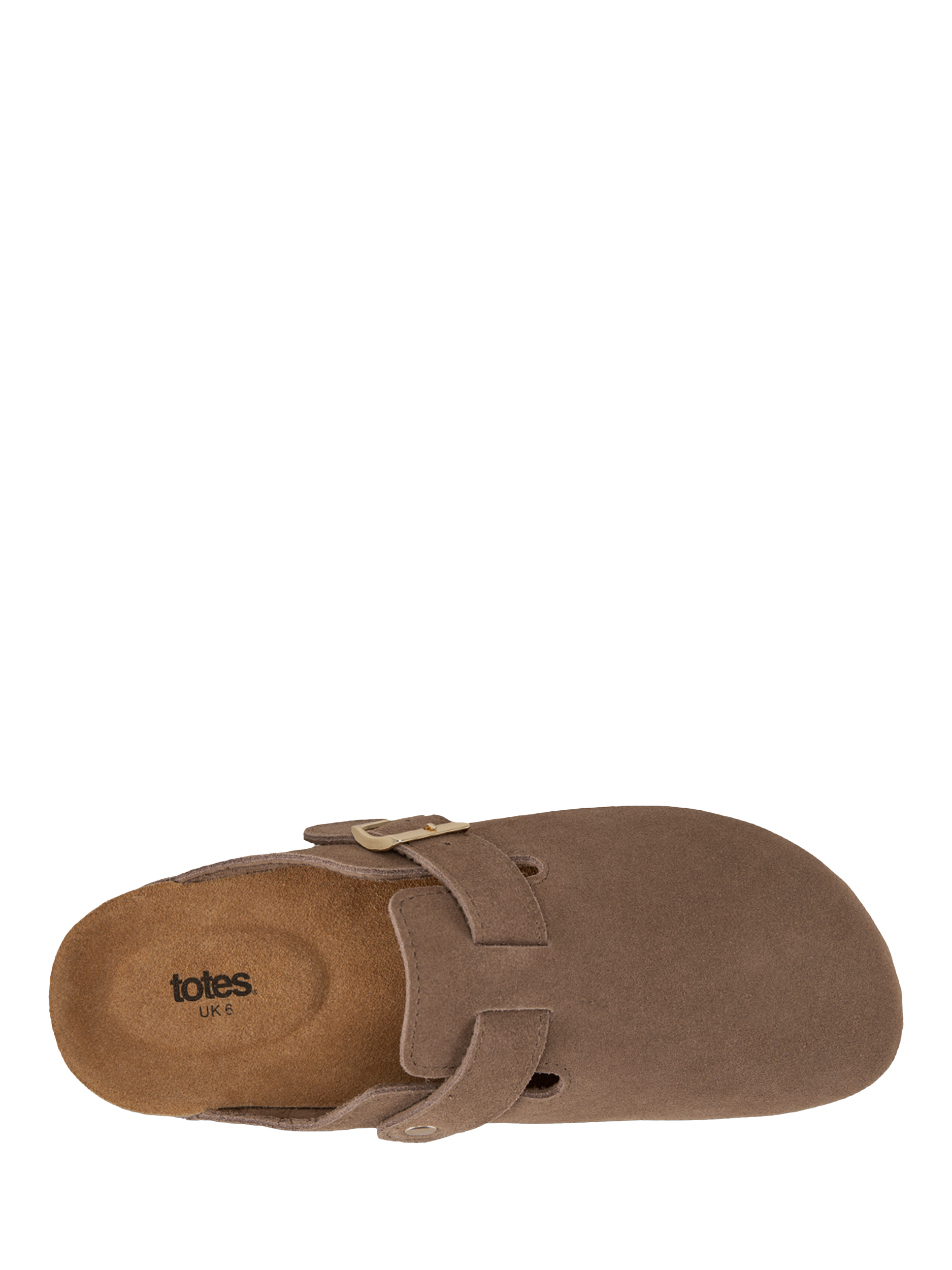 Product image 5 of 6, which shows totes Women's Suede Clogs, Light Brown, 4