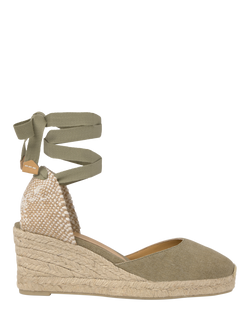 Castañer Carina Mid Wedge Heel Espadrille Sandals, Light Green, Light Green