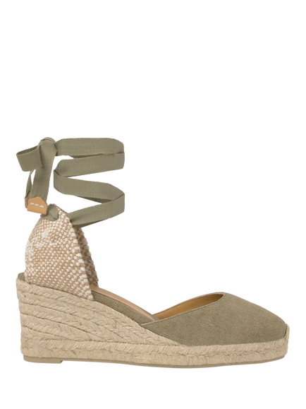 Castañer Carina Mid Wedge Heel Espadrille Sandals, Light Green, Light Green
