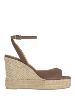Castañer Brook Suede Wedge Heel Espadrille Sandals, Taupe, Taupe