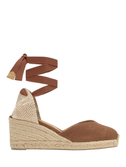 Castañer Chiara Cotton Wedge Espadrille Sandals, Peacan, Peacan