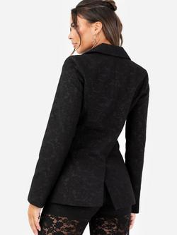 Maya Deluxe Floral Lace Blazer, Black - view 2, Black