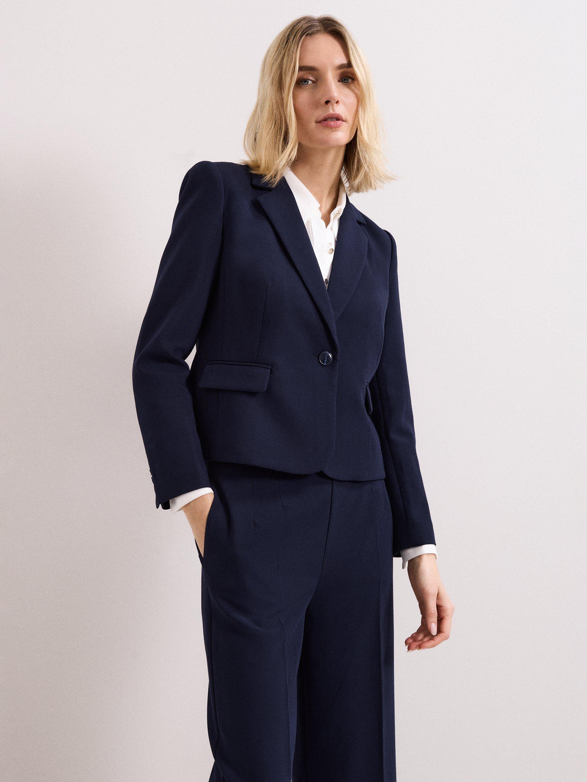 Product image 1 of 9, which shows Phase Eight Aubrie Fitted Blazer, Navy, 8