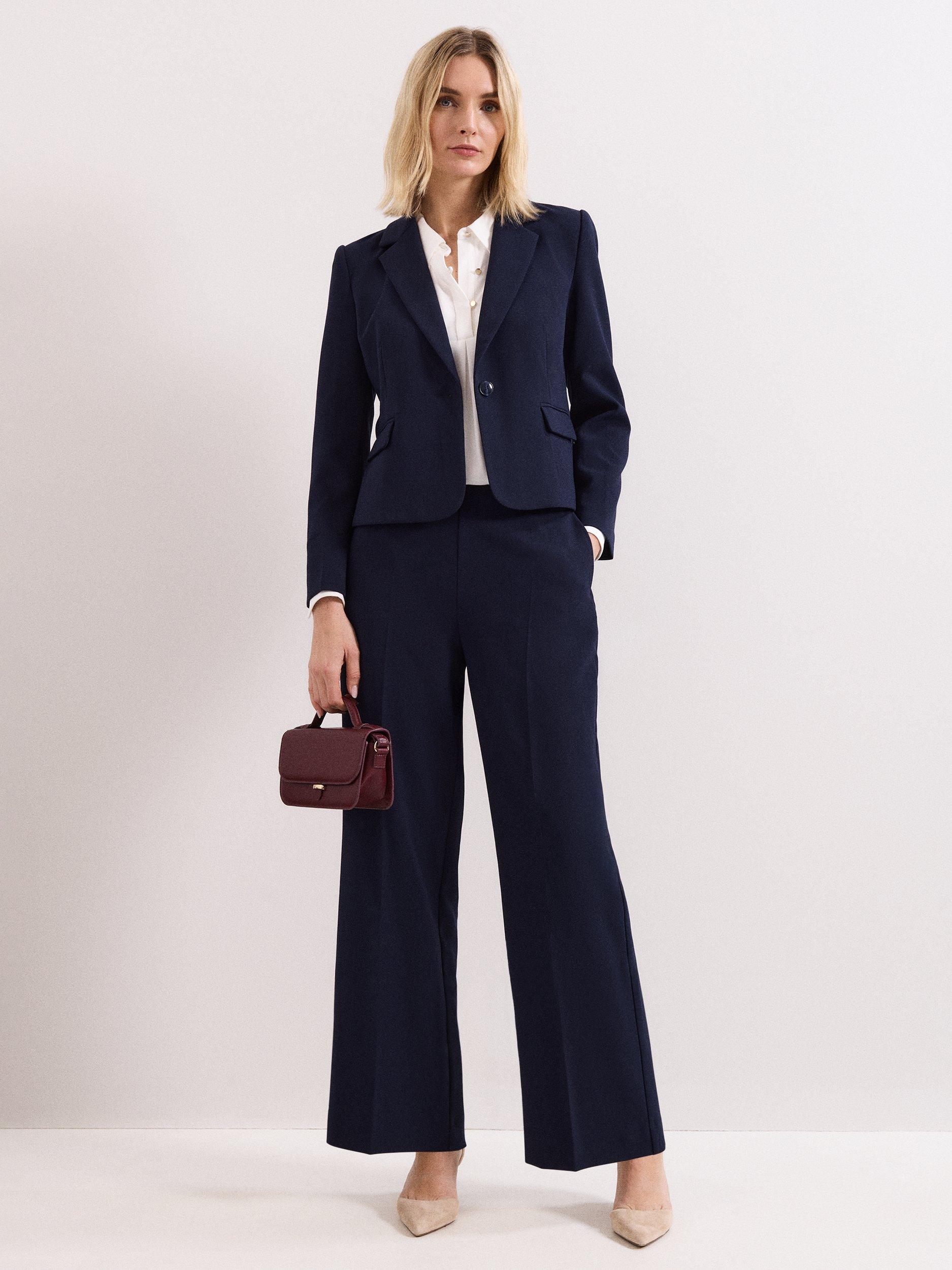 Product image 3 of 9, which shows Phase Eight Aubrie Fitted Blazer, Navy, 8