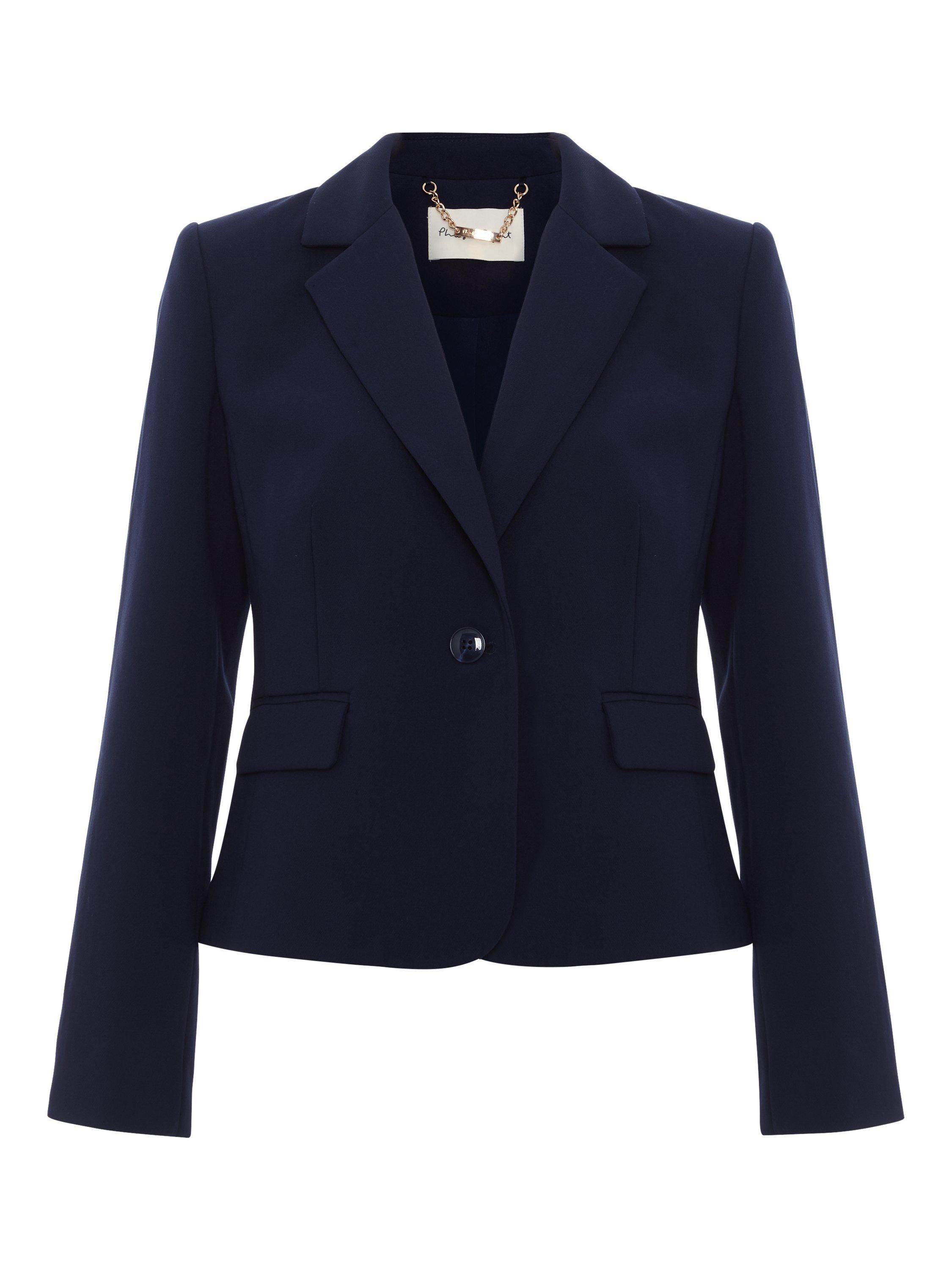 Product image 5 of 9, which shows Phase Eight Aubrie Fitted Blazer, Navy, 8