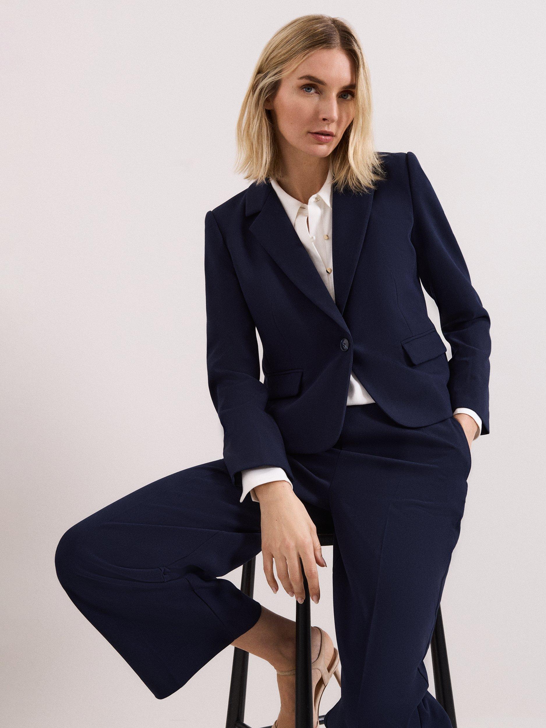 Product image 9 of 9, which shows Phase Eight Aubrie Fitted Blazer, Navy, 8