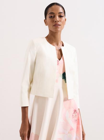 Phase Eight Elizabeth Collarless Jacket, Cream, Cream